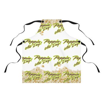 Playful Poppin' All Day Apron, Fun Cooking Gift for Movie Lovers, Baking Apron, Kitchen Cooking Accessory, Popcorn Lovers Gift